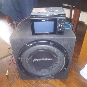 Kicker box and TV. Deck